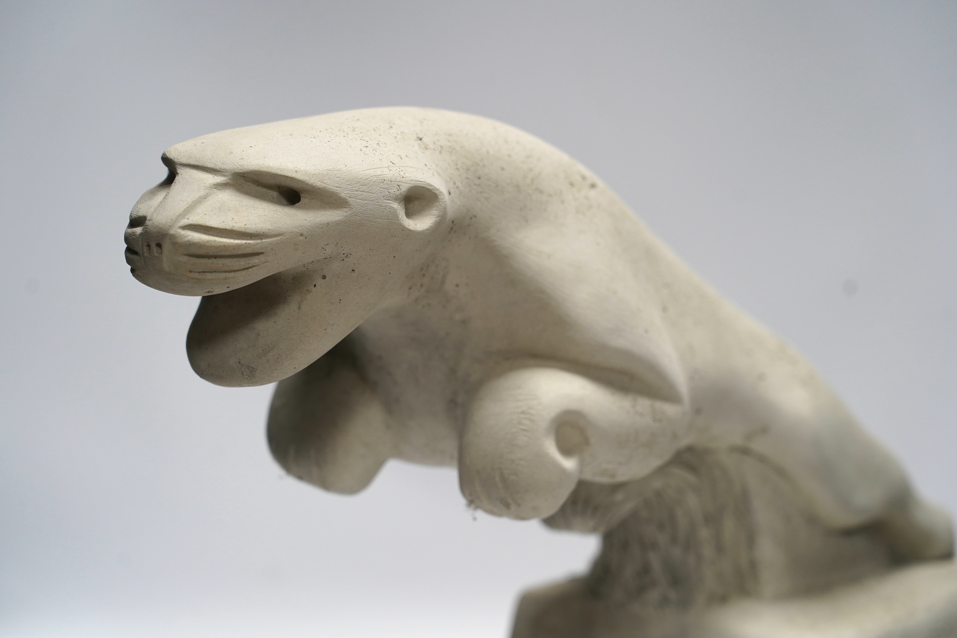 A reconstituted stone ‘Leaping Jaguar’ mascot, 37cm high